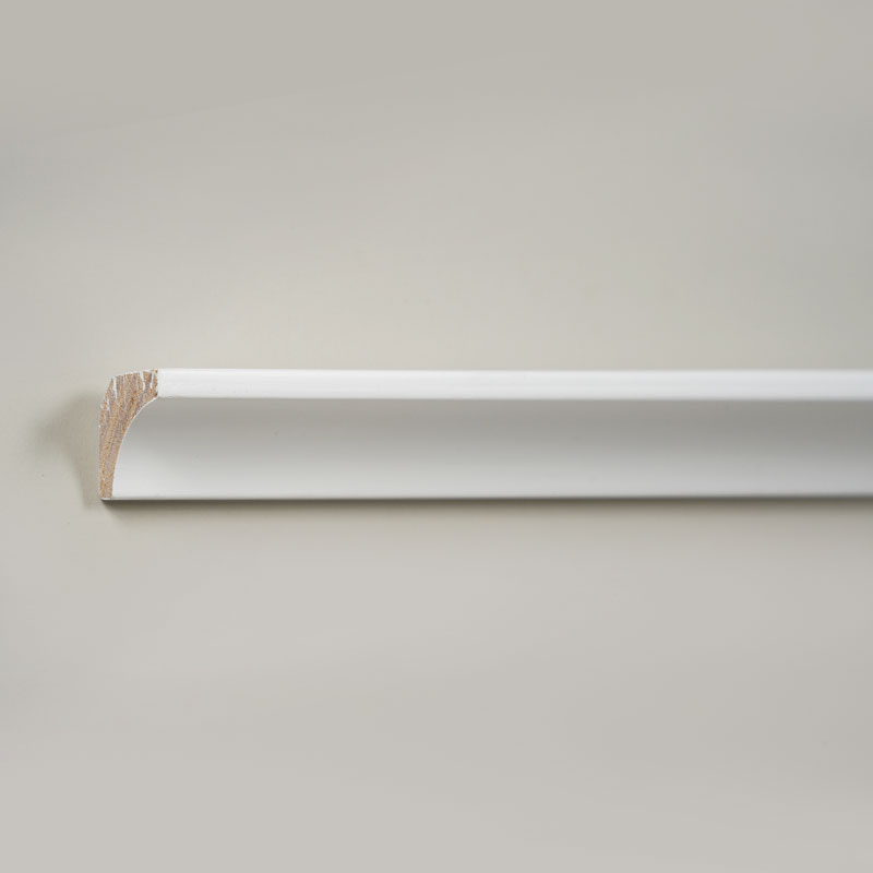 Cetakan Sudut Dalam Kayu Solid / Cetakan Scotia (Filler-Primed) - Putih 7/8' × 7/8'