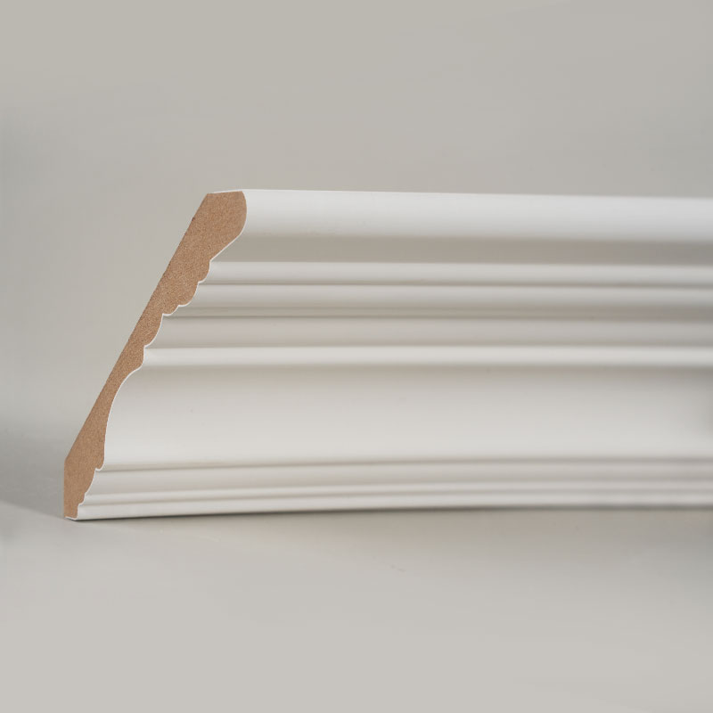 Cetakan Mahkota MDF (Filler-Primed & Pearl White) 3/5' x 4 1/2'