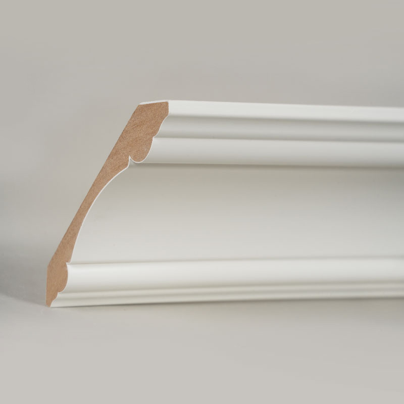 Cetakan Mahkota MDF (Filler-Primed & Pearl White) 3/4' x 4 3/4'