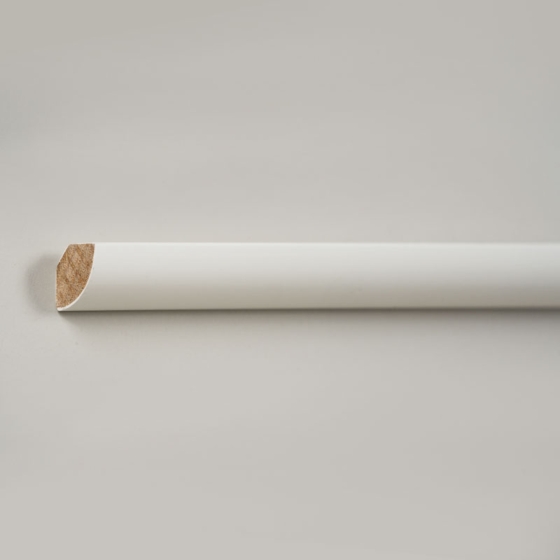 Cetakan Bulat Seperempat Kayu Solid (Filler-Primed) - Putih 3/5