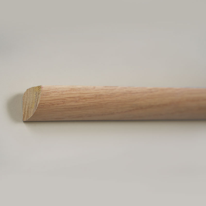 Cetakan Bulat Seperempat Kayu Solid (Dibungkus dengan Veneer Ek Merah + Cat) - Warna Ek 7/8' x 7/8'
