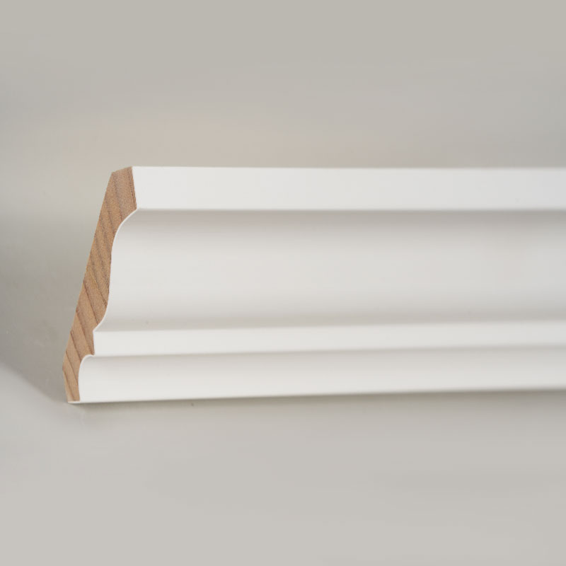 Cetakan Mahkota Kayu Pinus (Filler-Primed & Pearl White) 3/5' x 3 1/4'