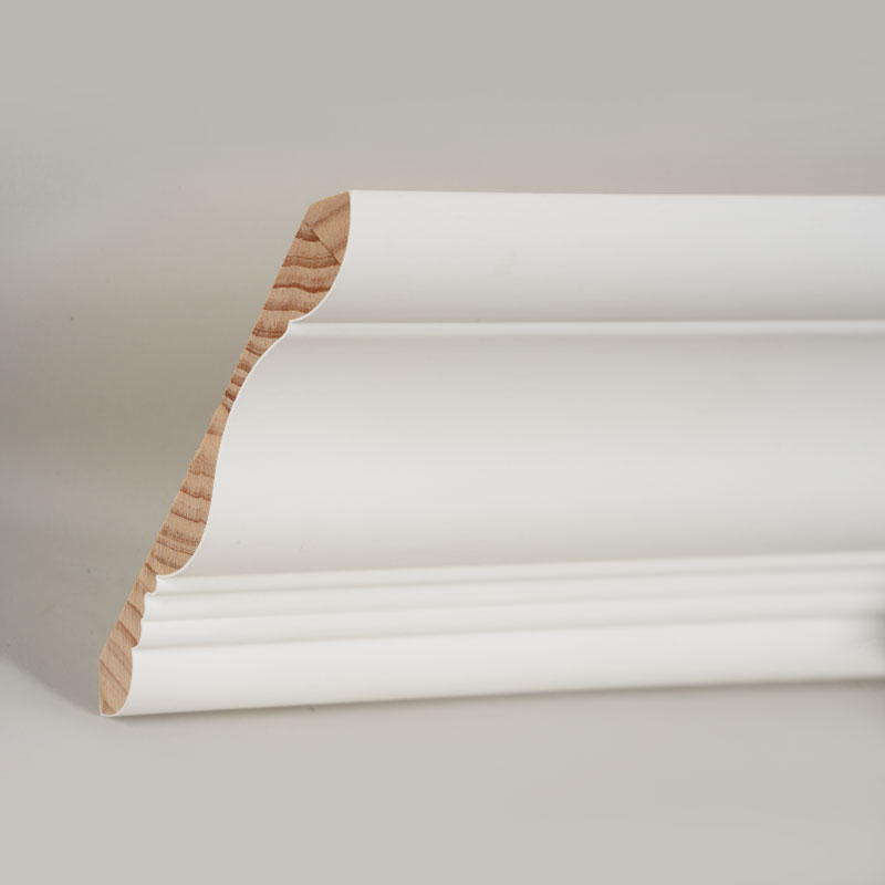 Cetakan Mahkota Kayu Pinus (Filler-Primed & Pearl White) 3/5' x 6'