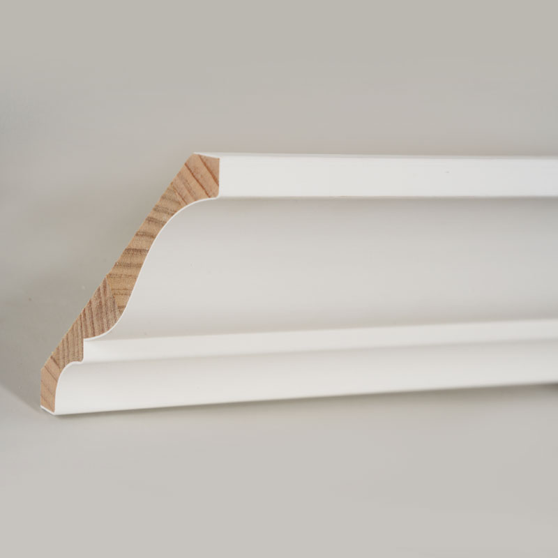 Cetakan Mahkota Kayu Pinus (Filler-Primed & Pearl White) 3/5