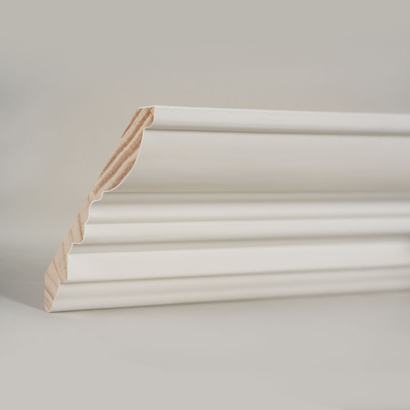 Cetakan Mahkota Kayu Pinus (Filler-Primed & Pearl White) 3/5
