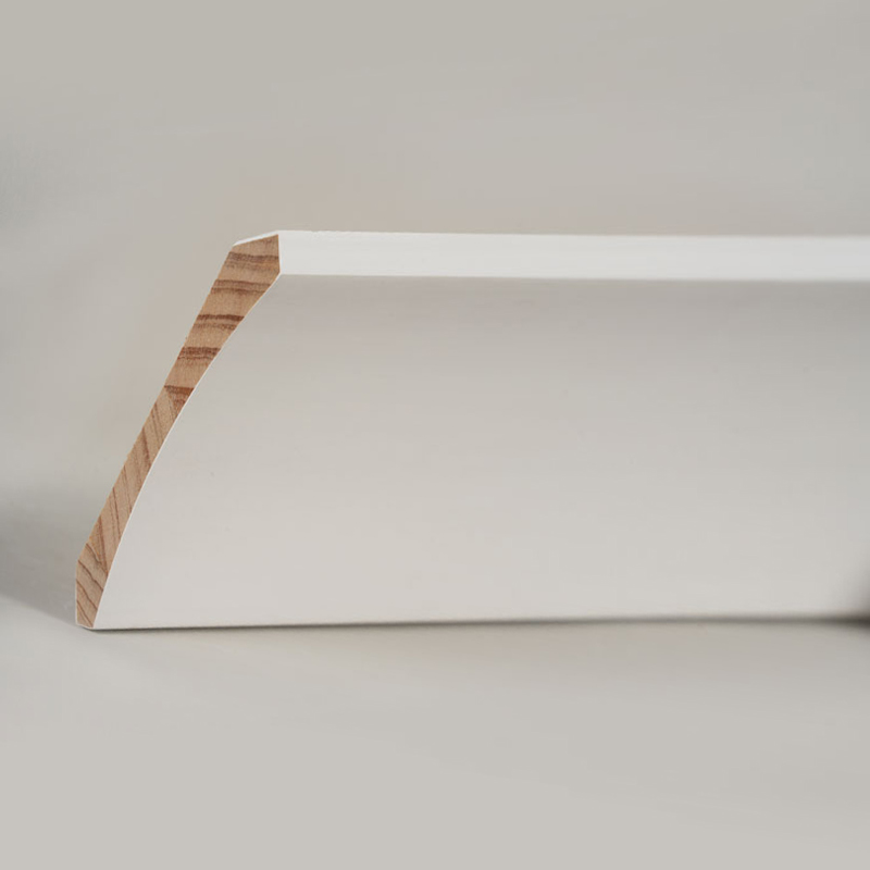 Cetakan Mahkota Kayu Pinus (Filler-Primed & Pearl White) 3/5' x 4 1/4'