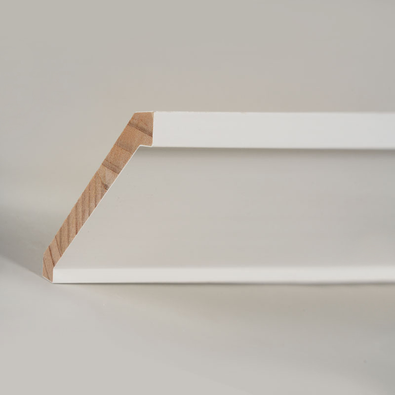 Cetakan Mahkota Kayu Pinus (Filler-Primed & Pearl White) 3/5' x 4 1/4'