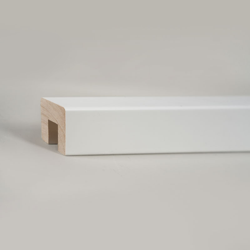 Pegangan Tangan Tangga Kayu Solid (Filler-Primed dan Painted) -Swiss White 1 1/6' x 1 1/6'
