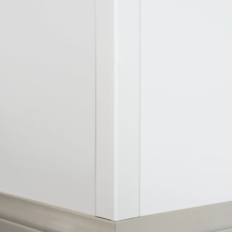 Strip Transisi Sudut Kanan Kayu Solid (90°) (Filler-Primed+ Cat) - Putih 1 1/2' x 1 1/2'