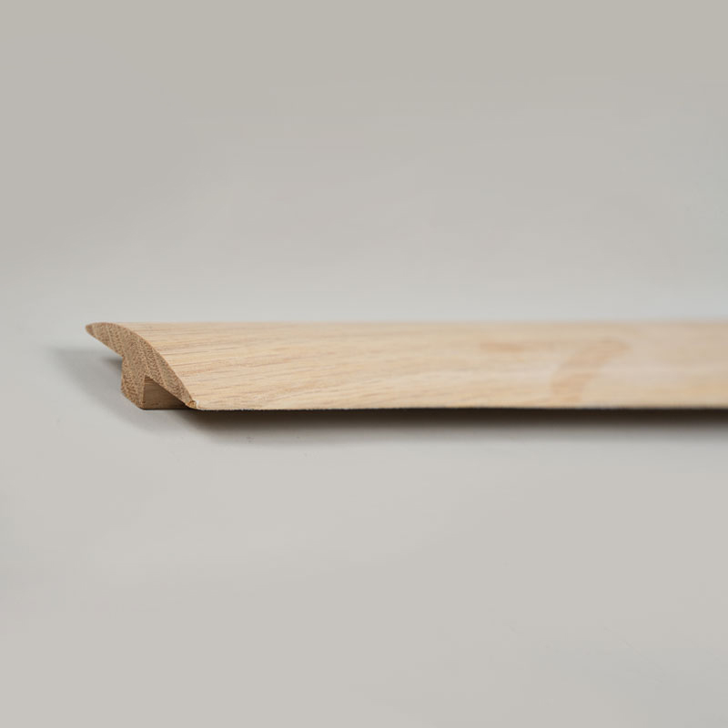 T-Moulding Log Seluruh Bagian Ek Putih (Cat Belum Selesai) - Warna Alami Ek 9/32'x1 31/32'