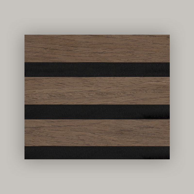 Dinding Kisi/Panel Dinding Akustik (Dibungkus Veneer Kayu Rekayasa Satu Sisi) - Warna Butir Kayu 2400/2700mm x 600mm