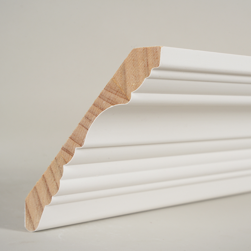 Cetakan Mahkota Kayu Pinus (Filler-Primed & Pearl White) 3/5