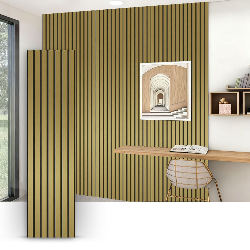 Dinding Kisi/Panel Dinding Akustik (Dibungkus PVC Satu Sisi) - Warna Sapuan Metalik 2400/2700mm x 600mm