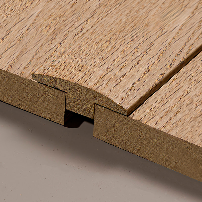 T-Moulding Log Seluruh Bagian Ek Putih (Cat Belum Selesai) - Warna Alami Ek 9/32'x1 31/32'