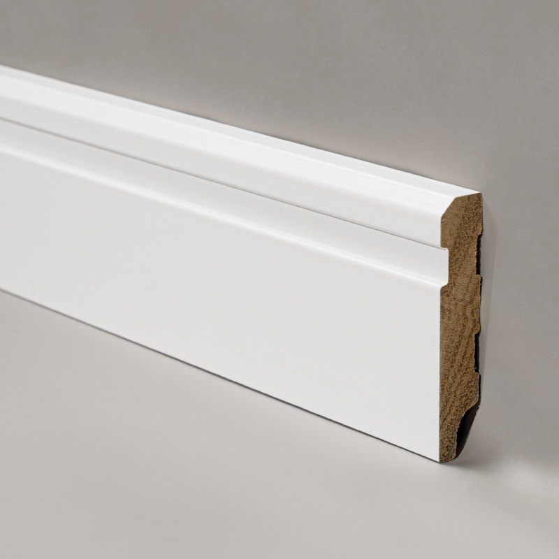 Papan Penyisipan Kayu Solid (Filler-Primed dan Dicat) -Putih 3/5' x 3 1/6'