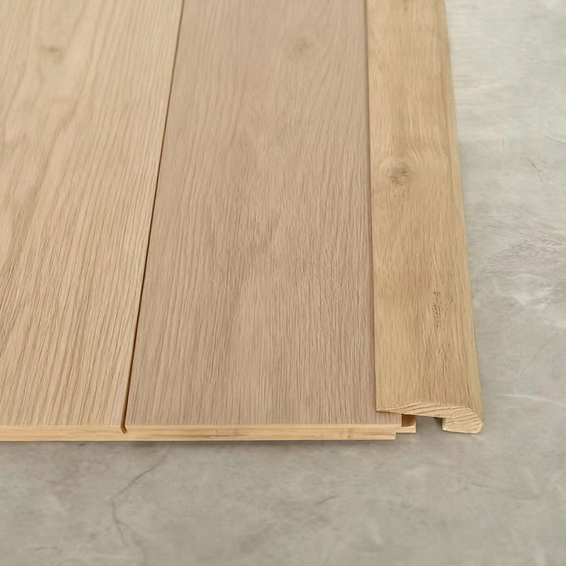 White Oak Seluruh Bagian Log L-Moulding (Cat Belum Selesai) - Warna Alami Oak 3/8'x1 31/32'