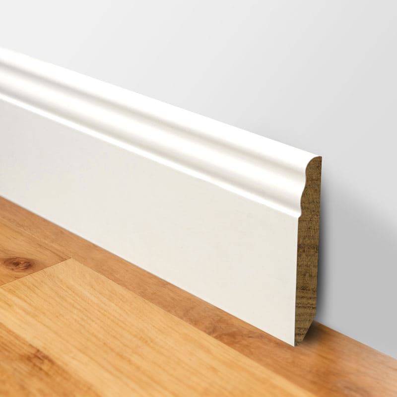 Papan Penyisipan Kayu Solid (Filler-Primed dan Dicat) -Putih 3/5' x 3 15/16'