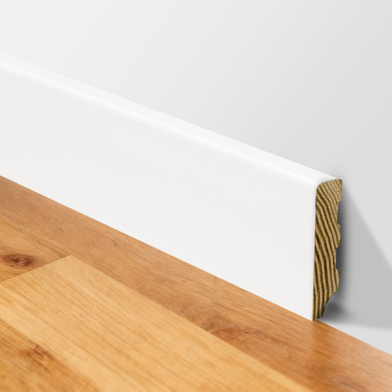 Papan Penyisipan Kayu Pinus (Filler-Primed dan Dicat) - Putih 1/2' x 2 3/8'