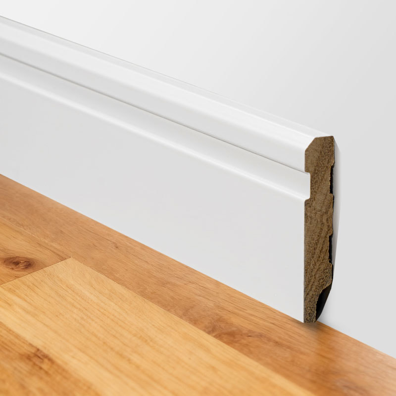 Papan Penyisipan Kayu Solid (Filler-Primed dan Dicat) -Putih 3/5' x 3 1/6'