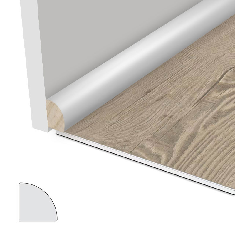Cetakan Bulat Seperempat Pinus (Filler-Primed & Pearl White) 1/2' x 3/4'