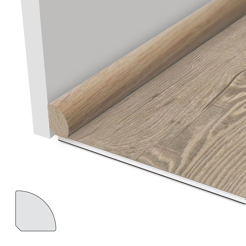 Cetakan Bulat Seperempat Kayu Solid (Dibungkus dengan Veneer Ek Merah + Cat) - Warna Ek 3/5' x 3/5'
